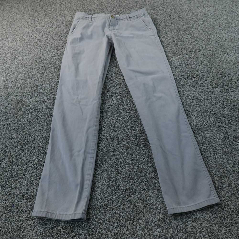 Abercrombie Fitch Pants Womens 4 Gray Chino Trouser Low Rise Flat Front Stretch